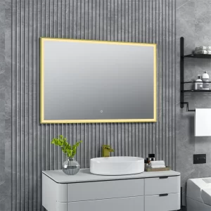 Black Frame mirror with led
