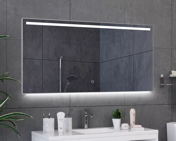 Wall mirror with light