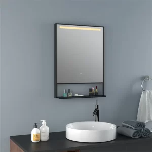 Black framed led mirror