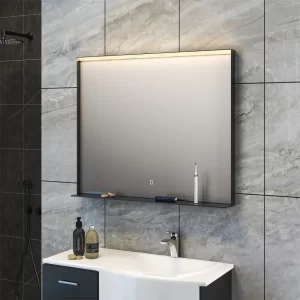 Led mirror with frame