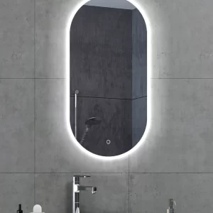 Oval led bathroom mirror