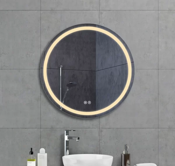 Round led bathroom mirror