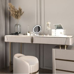 Round Shape Desktop Makeup LED Cosmetic Mirror Touch Dimmable Switch Hollywood Mirror with Lights